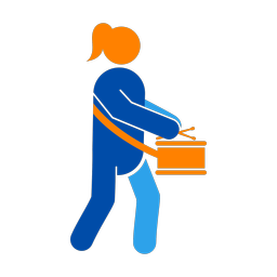 Marching Side Drummer - Female | Round | 3 Colored | v1