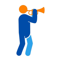 Marching Trumpet Player - Male | Round | 3 Colored | v1