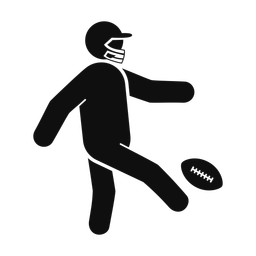 American Football Punter - Male | Round | Silhouette | v2