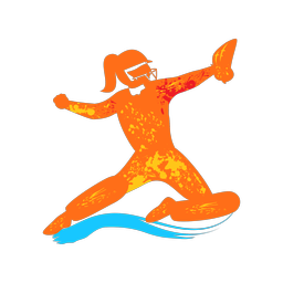 Softball Catcher - Female | Splash | Colorful | v2