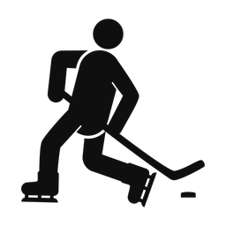 Ice Hockey Player - Male | Round | Silhouette | v3