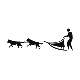 Sled Dog Racing - Male | Motion | Silhouette | v3