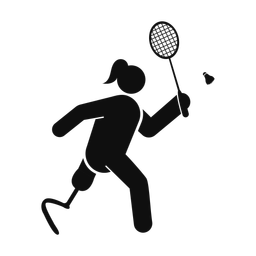 Para Badminton - Female | Round | Silhouette | v1