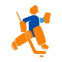 Ice Hockey Goalie - Female | Round | 3 Colored | v2