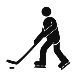 Ice Hockey Player - Male | Round | Silhouette | v2