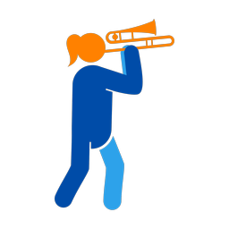 Marching Cornet Player - Female | Round | 3 Colored | v1
