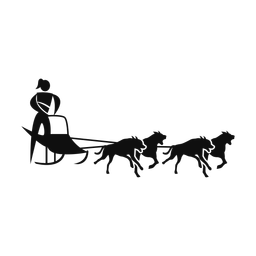 Sled Dog Racing - Female | Motion | Silhouette | v2