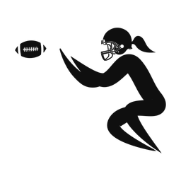 American Football Lineman - Female | Motion | Silhouette | v1