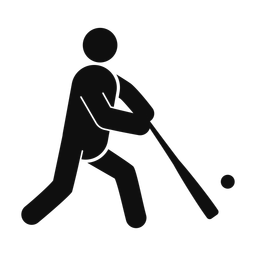 Baseball Batter - Male | Round | Silhouette | v3