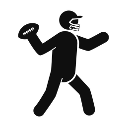 American Football Quarterback - Male | Round | Silhouette | v1