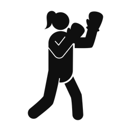 Boxing - Female | Round | Silhouette | v1