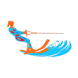 Waterskiing - Female | Splash | Colorful | v1