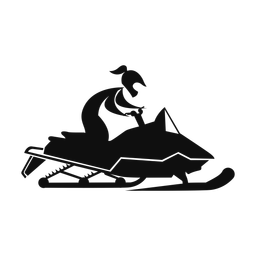 Snowmobile Racing - Female | Motion | Silhouette | v1