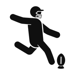 American Football Kicker - Male | Round | Silhouette | v2