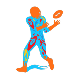 American Football Receiver - Male | Splash | Colorful | v1