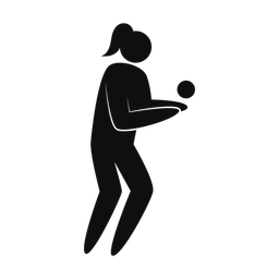 Cricket Fielder - Female | Strike | Silhouette | v1