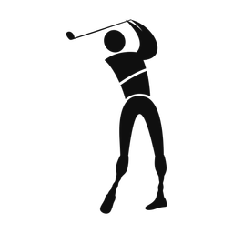 Disability Golf - Male | Motion | Silhouette | v1