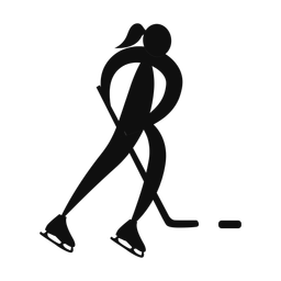 Ice Hockey Player - Female | Motion | Silhouette | v1