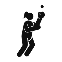 Softball Fielder - Female | Round | Silhouette | v1