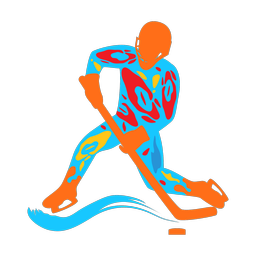 Ice Hockey Player - Male | Splash | Colorful | v3