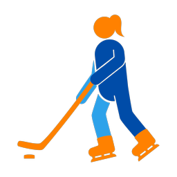 Ice Hockey Player - Female | Round | 3 Colored | v2