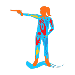 Pistol Shooting - Female | Splash | Colorful | v1