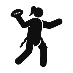 Flag Football Quarterback - Female | Round | Silhouette | v1