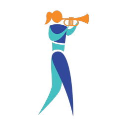 Marching Trumpet Player - Female | Motion | 3 Colored | v1