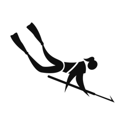 Spear Fishing - Female | Motion | Silhouette | v1