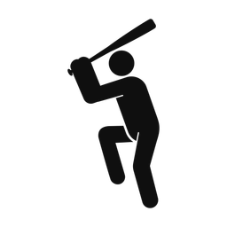 Baseball Batter - Male | Round | Silhouette | v2
