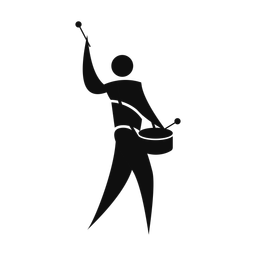 Marching Side Drummer - Male | Motion | Silhouette | v1