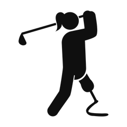 Disability Golf - Female | Round | Silhouette | v1