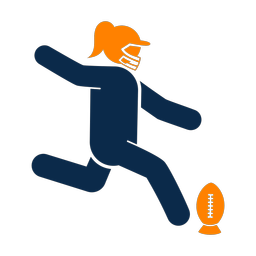 American Football Kicker - Female | Round | 2 Colored | v1