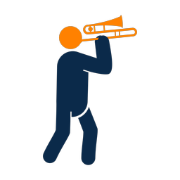 Marching Cornet Player - Male | Round | 2 Colored | v1