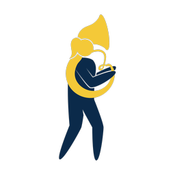 Marching French Horn Player - Female | Strike | 2 Colored | v1