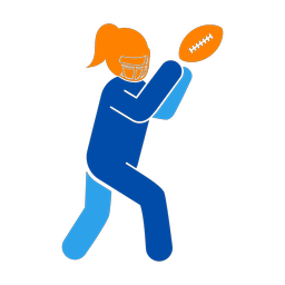American Football Receiver - Female | Round | 3 Colored | v1