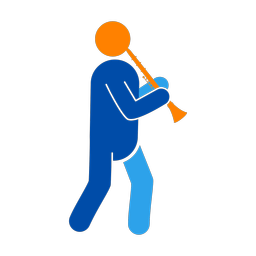 Marching Clarinetist - Male | Round | 3 Colored | v1
