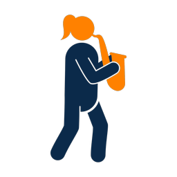 Marching Saxophonist - Female | Round | 2 Colored | v1