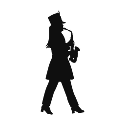 Marching Saxophonist - Female | Classic | Silhouette | v1
