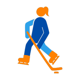 Ice Hockey Player - Female | Round | 3 Colored | v4