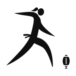 Flag Football Kicker - Female | Motion | Silhouette | v1