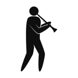 Marching Clarinetist - Male | Strike | Silhouette | v1