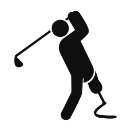 Disability Golf - Male | Round | Silhouette | v1