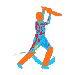 Cricket Batter - Male | Splash | Colorful | v1