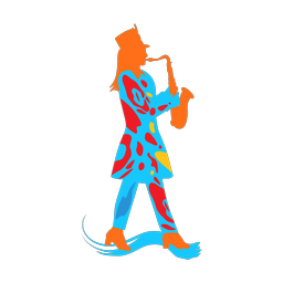 Marching Saxophonist - Female | Splash | Colorful | v1