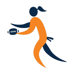 Flag Football Punter - Female | Motion | 2 Colored | v1