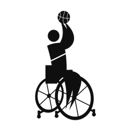 Wheelchair Basketball - Male | Motion | Silhouette | v1