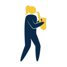 Marching Saxophonist - Female | Strike | 2 Colored | v1