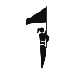 Marching Band Flag Performer - Female | Motion | Silhouette | v1