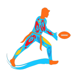 Flag Football Punter - Male | Splash | Colorful | v1